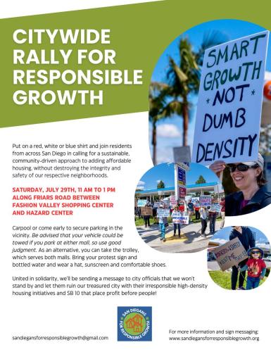 San Diego, California - July 29, 2023 - Citywide Rally for Responsible Growth