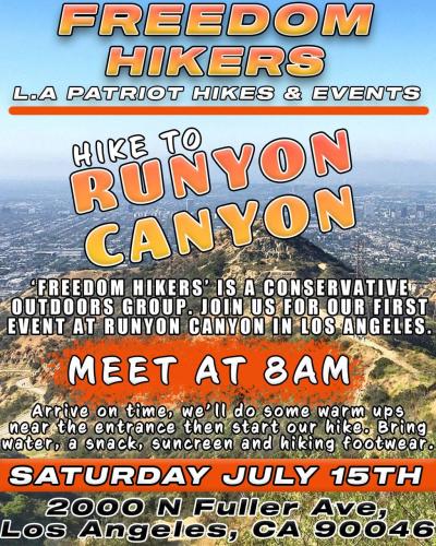 Los Angeles, California - July 15, 2023 - Freedom Hikers Event