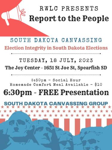 Spearfish, South Dakota - July 18, 2023 - Election Integrity in South Dakota Elections