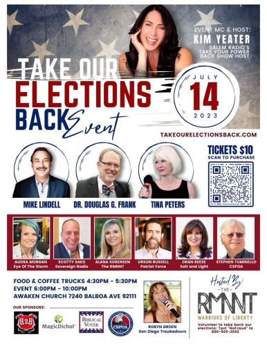 San Diego, California - July 14, 2023 - Take our Elections Back Event