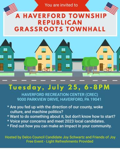Haverford, Pennsylvania - July 25, 2023 - Republican Grassroots Townhall
