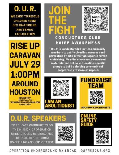 Houston, Texas - July 29, 2023 - Raise Awareness of Human Trafficking