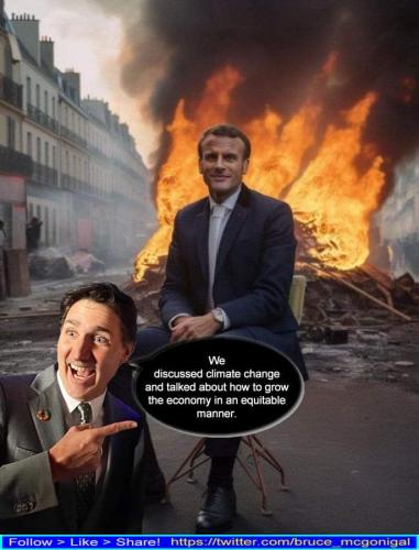 Macron burns