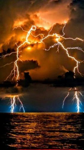 Lightning strike in nature