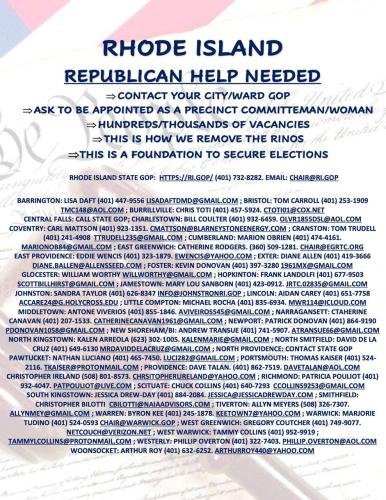 Rhode Island - July 2023 - Republican Help Needed