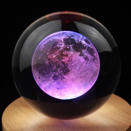 60MM80MM-3D-Crystal-Moon-Ball-Glass-Sphere-Snow-Globe-Laser-Engraved-Solar-System-Miniature-Model-Home