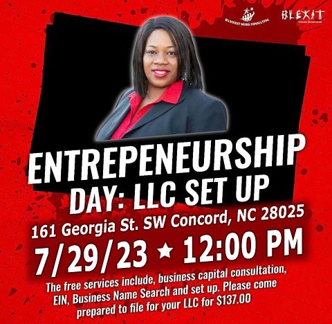 Concord, North Carolina – Jul 29, 2023 – BLEXIT – Entrepreneur Day – LLC set up