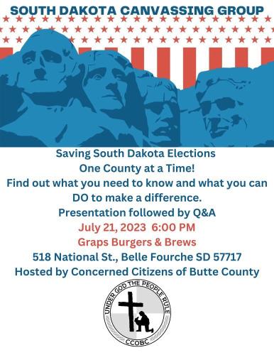 Belle Fourche, South Dakota - July 21, 2023 - South Dakota Canvassing Group
