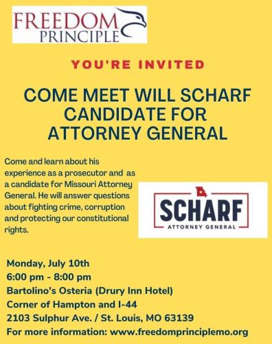 St Louis, Missouri - July 10, 2023 - Meet and Greet Will Scharf Candidate for Attorney General