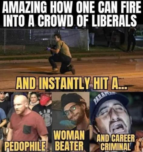 fire into a crowd of liberals and instantly hit pedophile woman beater career criminal street democrats soros riot kylekyle trial