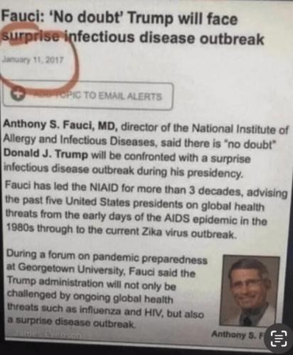 Fauci on Trump Covid