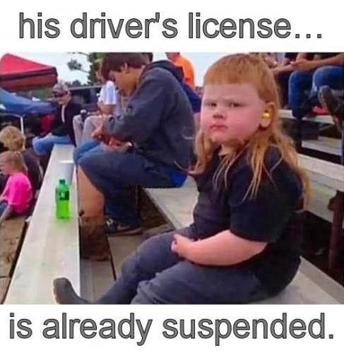 his drivers license is already suspended