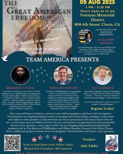 Clovis, California - Aug 5, 2023 - The Great American Freedom Revival