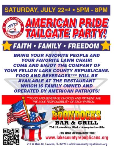 Tavares, Florida - July 22, 2023 - American Pride Tailgate Party