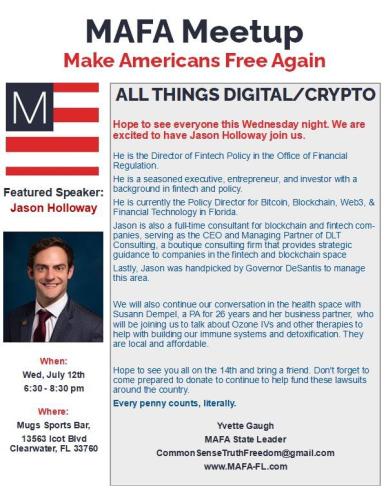 Clearwater, Florida - July 12, 2023 - MAFA Meeting - All Things Digital and Crypto