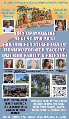 Cove Springs, Florida - Aug 5, 2023 - Day of Healing for Vaccine Injured Family and Friends