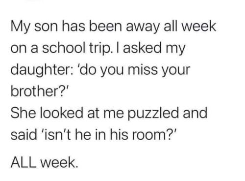 in his room