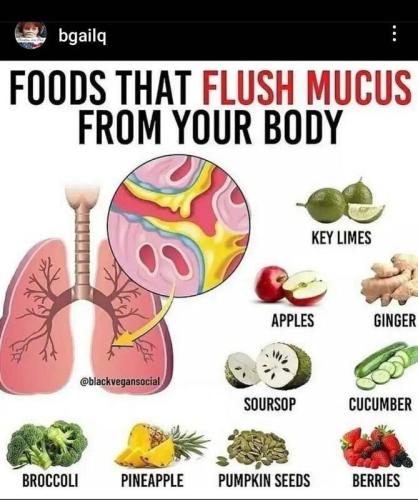 Mucus flushing foods