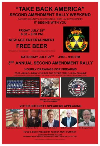Rice Lake, Wisconsin - July 28 and 29, 2023 -Take America Back