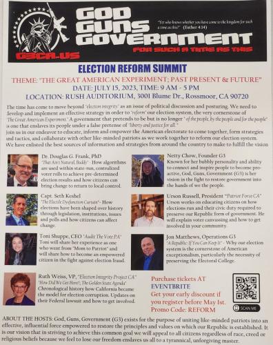 Rossmoor, California - July 15, 2023 - Election REform Summit