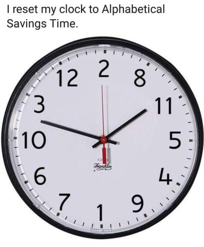 aphabetical clock