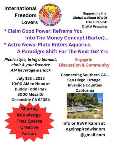 Oceanside, California - July 15, 2023 - International Freedom Lovers Picnic Meeting