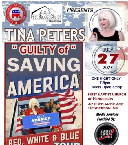 Henderson, Nevada – Jul 27, 2023 – Clark County Republicans Present Tina Peters