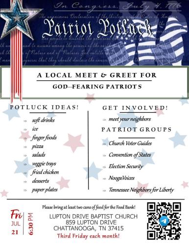 Chattanooga, Tennessee - July 21, 2023 - Patriot Potluck