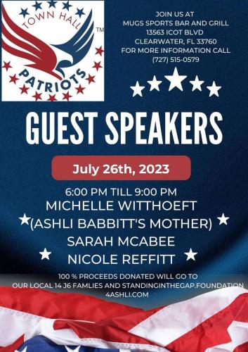Clearwater, Florida - July 26, 2023 - Town Hall Patriot Event to Support J6 Families