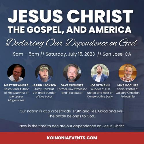 San Jose, California - July 15, 2023 - Jesus Christ, The Gospel and America
