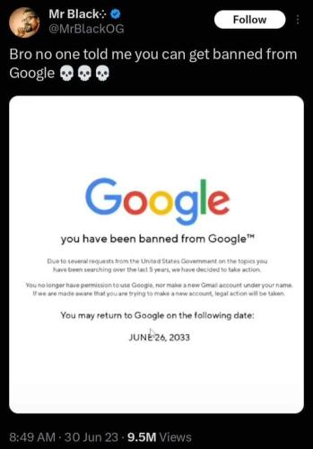 banned on Google