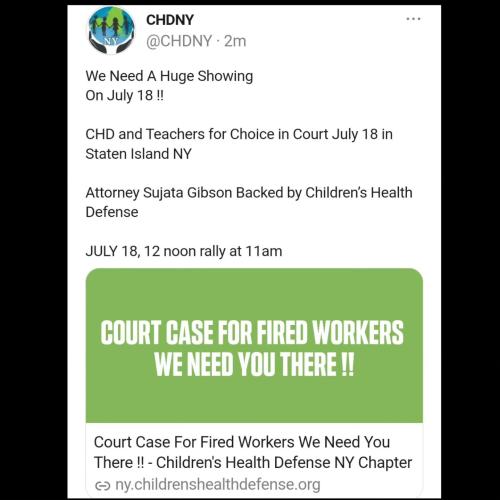 Staten Island, New York – July 18, 2023 – Fired Teachers Court Hearing