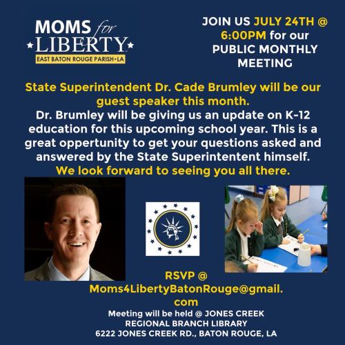 Baton Rouge, Louisiana - July 24, 2023 - Moms for Liberty Chapter Meeting