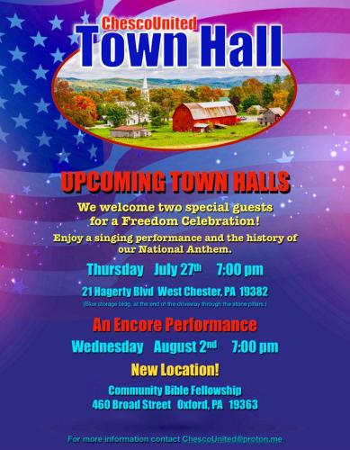 Oxford, Pennsylvania - Aug 2, 2023 - Chesco United - Town Hall