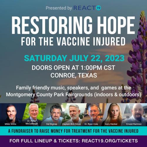 Conroe, Texas - July 22, 2023 - Restoring Hope for the Vaccine Injured