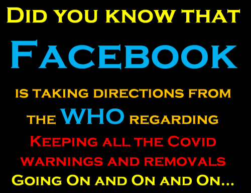 facebook covid renewals with the WHO
