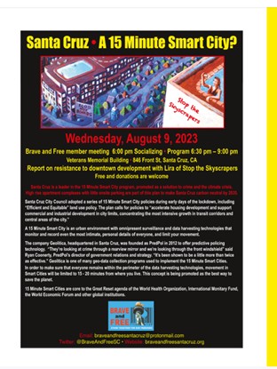 Santa Cruz, California - Aug 9, 2023 - Santa Cruz - 15 Minute City