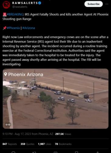 IRS agent killed by friendly fire