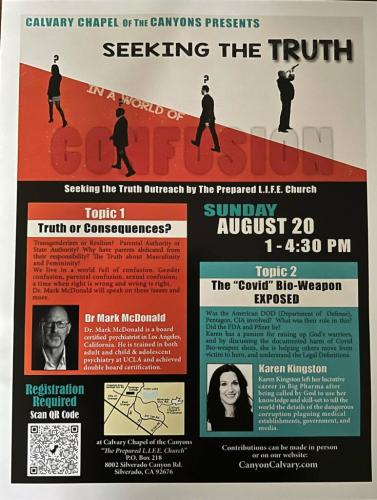 Silverado, California - Aug 20, 2023 - Seeking the Truth in a World of Confusion