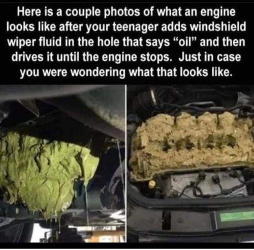 windshield washewrs as oil