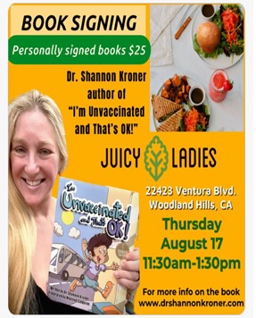 Woodland Hills, California - Aug 17, 2023 - Dr. Shannon Kroner Book Signing - I'm Unvaccinated and That's OK