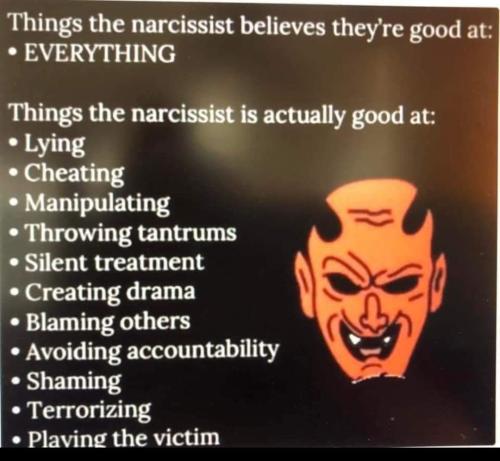 narcissist is goot at