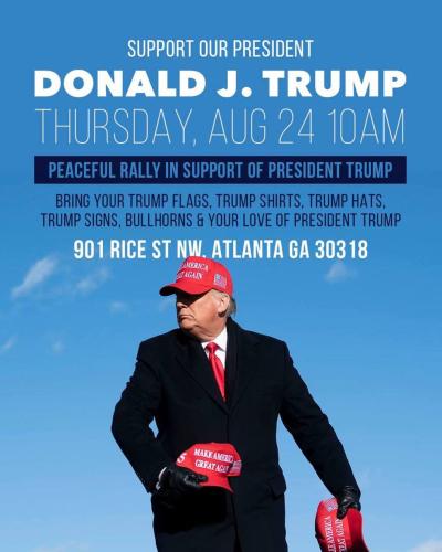 Atlanta, Georgia - Aug 24, 2023 - Peaeful Rally to Support Donald J Trump