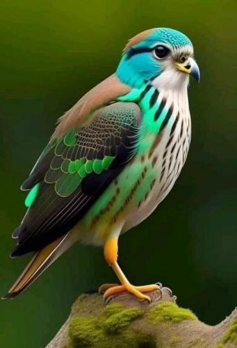 Colorful bird on branch