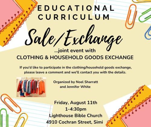 Simi Valley, California - Aug 11, 2023 - Educational Curriculum Sale or Exchange