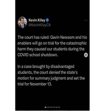 Newsom Trial -  Nov 13, 2023 - Hearing on Catastophic Harm of School Shut Down During Covid