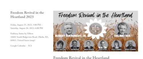 Olathe, Kansas - Aug 25-26, 2023 - Freedom Revival