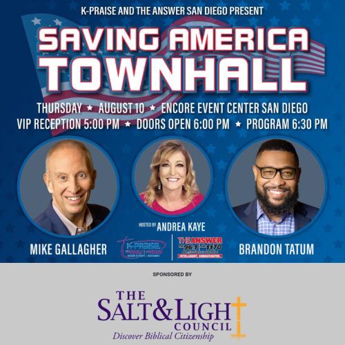 San Diego, California - Aug 10, 2023 - Saving America Town Hall