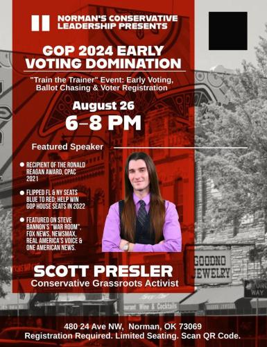 Norman, Oklahoma - Aug 26, 2023 - Scott Presler Conservative Grassroots Activist