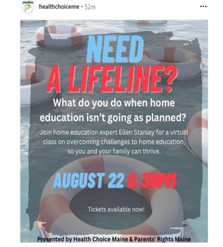 Maine - Vrtual Event - Aug 22, 2023 - What to do when home education isn't going as planned
